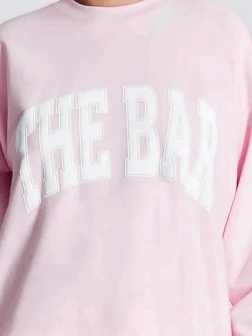 The Bar Light Pink Varsity Sweatshirt